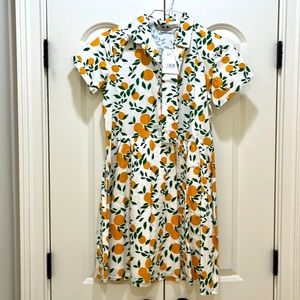 Lemon print belted shirt dress size S